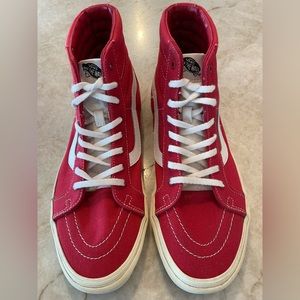 Red Vans old school high top